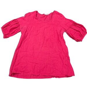 Bryn Walker Linen Lantern Sleeve Tunic Top Womens Medium Lagenlook Minimalist